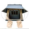 Trustmade Triangle Aluminium Black Hard Shell Beige Rooftop Tent Scout MAX Series ;  With Two Rainflies of Different Colors - Black+Beige